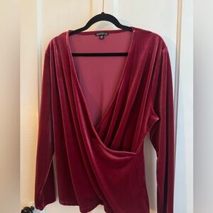 J. Crew Mercantile Velvet Wrap Top
